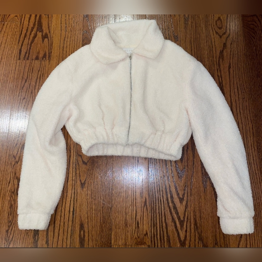 MESHKI | Cropped Teddy Jacket